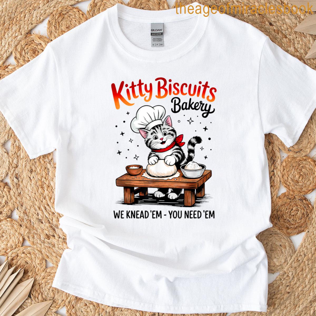 Kitty Biscuits Bakery Cat Lover Fun Baking Design T-shirt