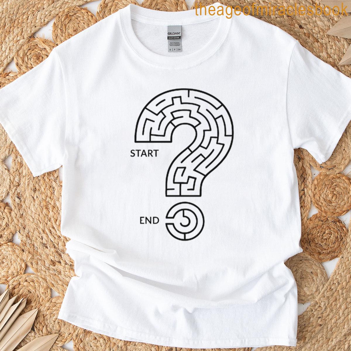 Question Mark Maze Puzzle Design T-shirt