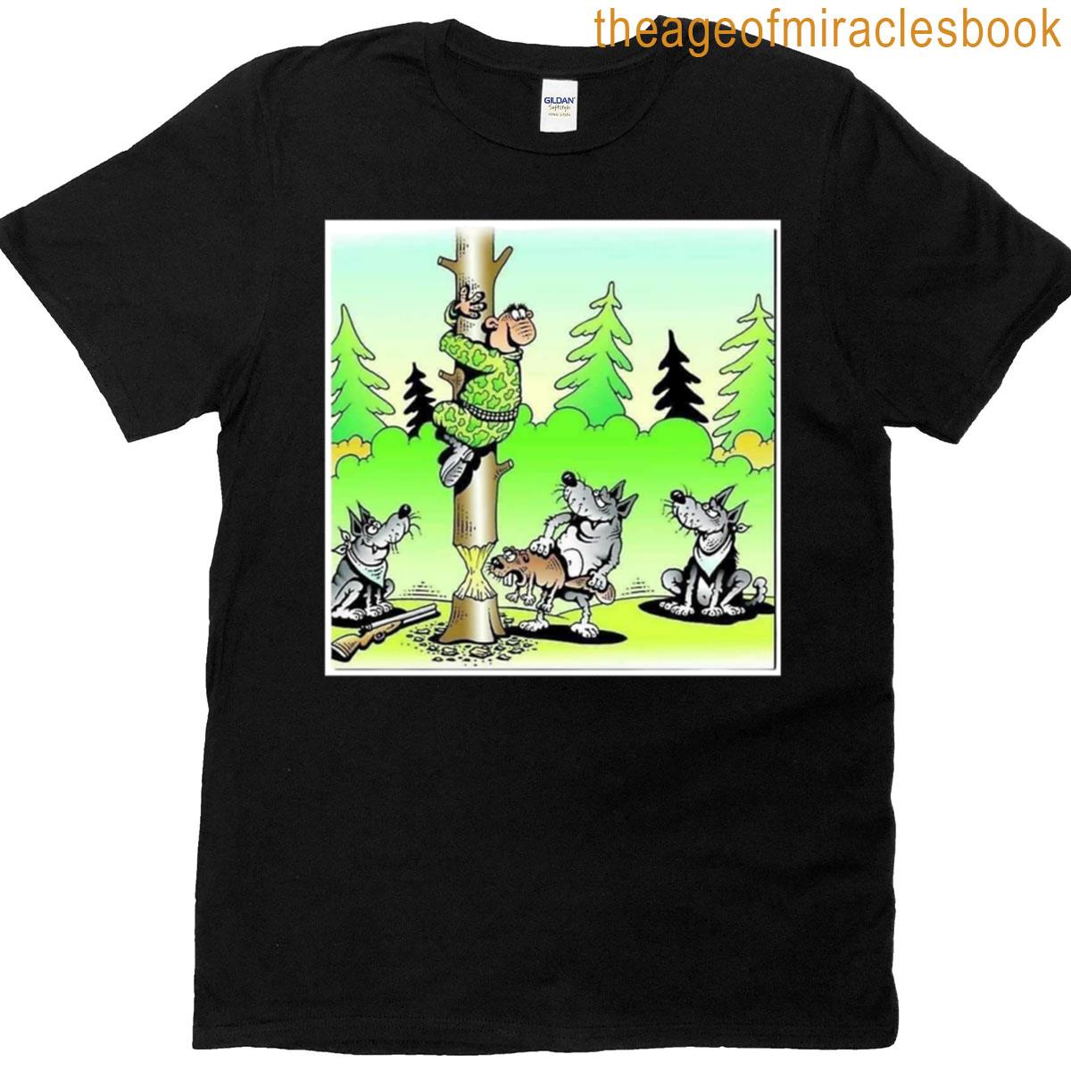 Wolves Camping Fail Funny Forest Cartoon T-shirt