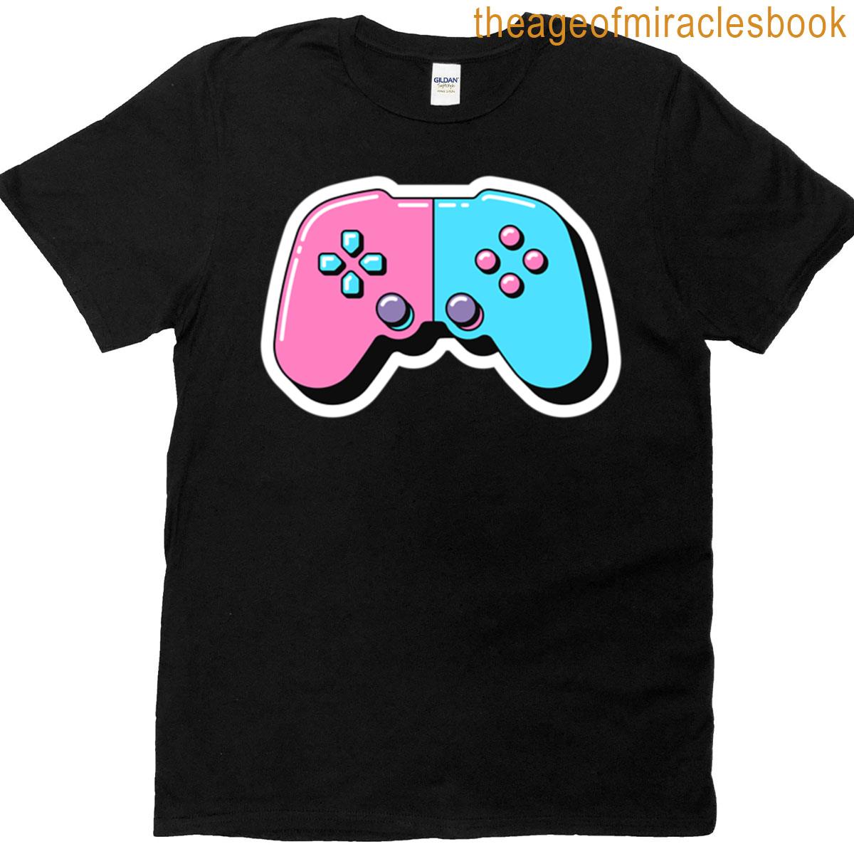 Blue Pink Gamepad Pop Art T-shirt