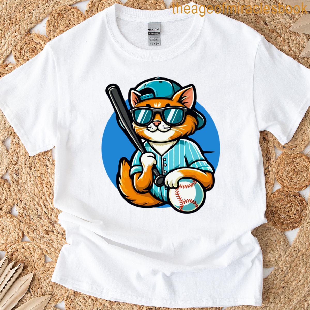 Cool Cat Playing Baseball Oversized T-shirt