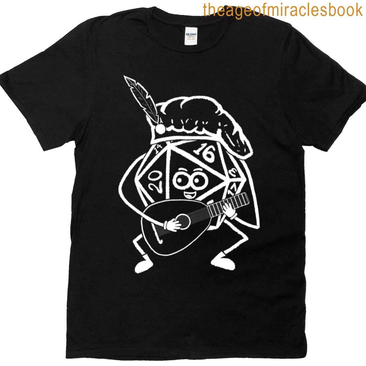 D20 Bard Cartoon White Oversized T-shirt