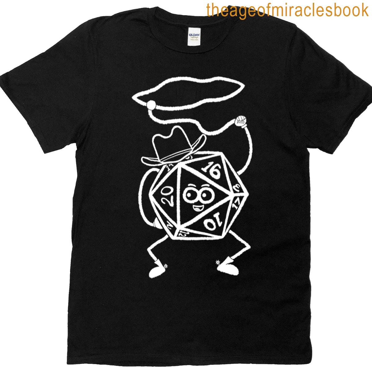 D20 Cowboy Cartoon White T-shirt