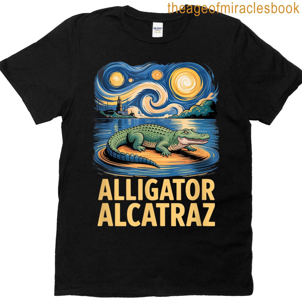 Funny Van Gogh Alligator Alcatraz T-shirt
