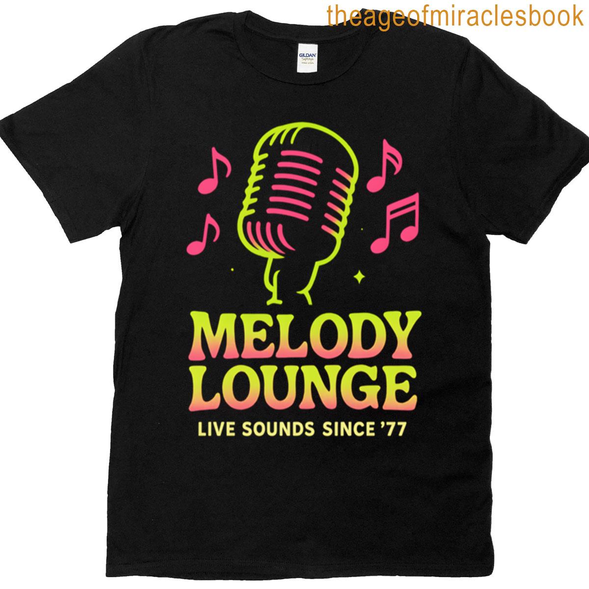 Melody Lounge – Retro Microphone Music Notes T-shirt
