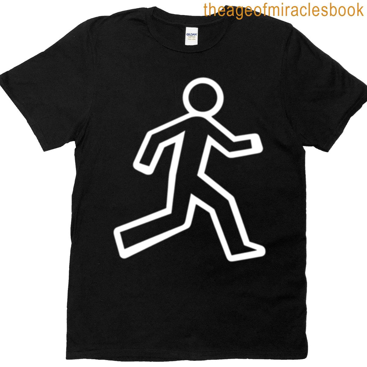 Running Man Street Sign Design T-shirt