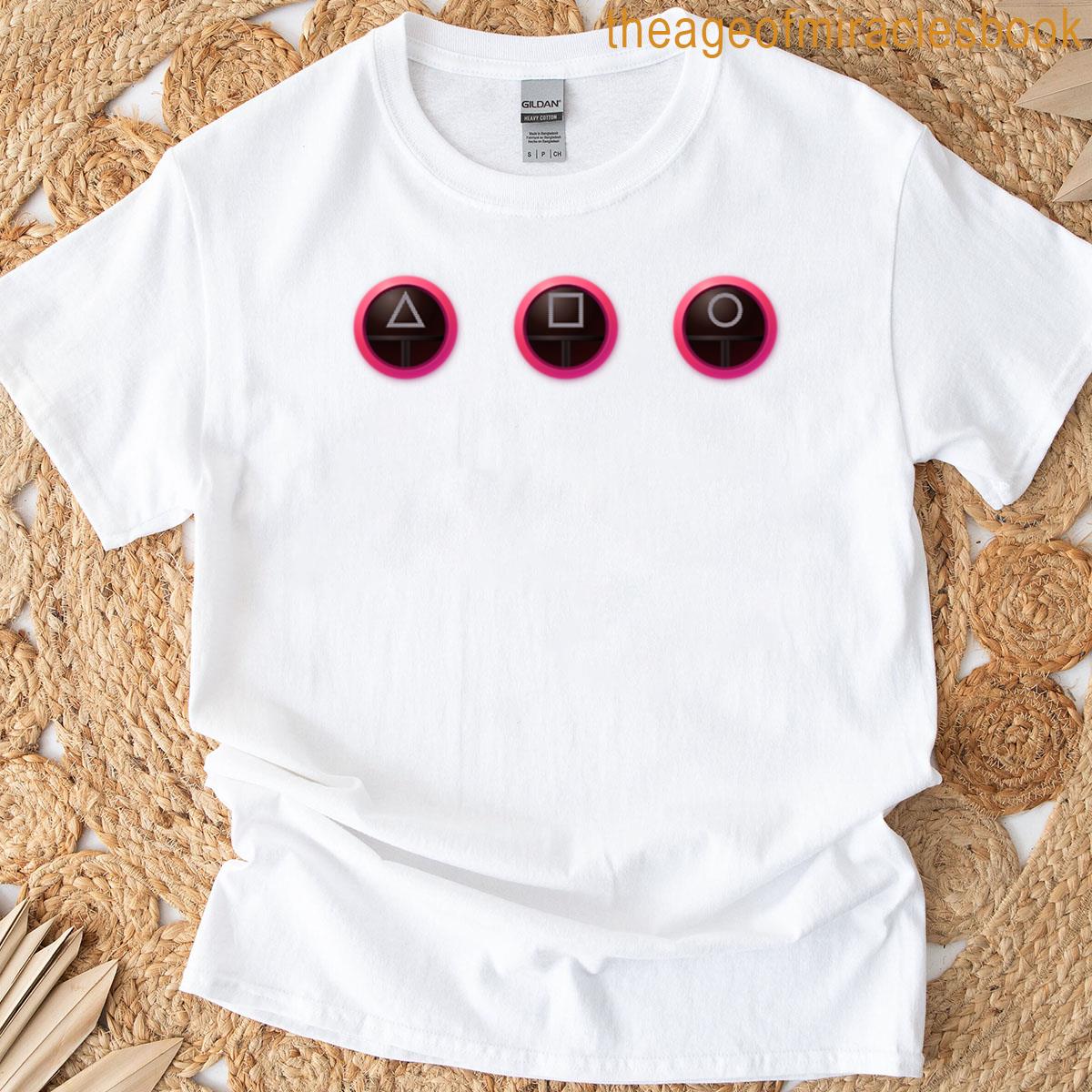 Squid Game Guards Pink Circle Triangle Square T-shirt