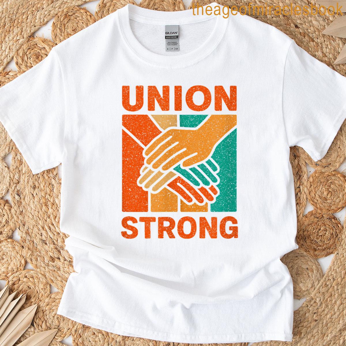 Union Strong Hands Together Retro Graphic T-shirt