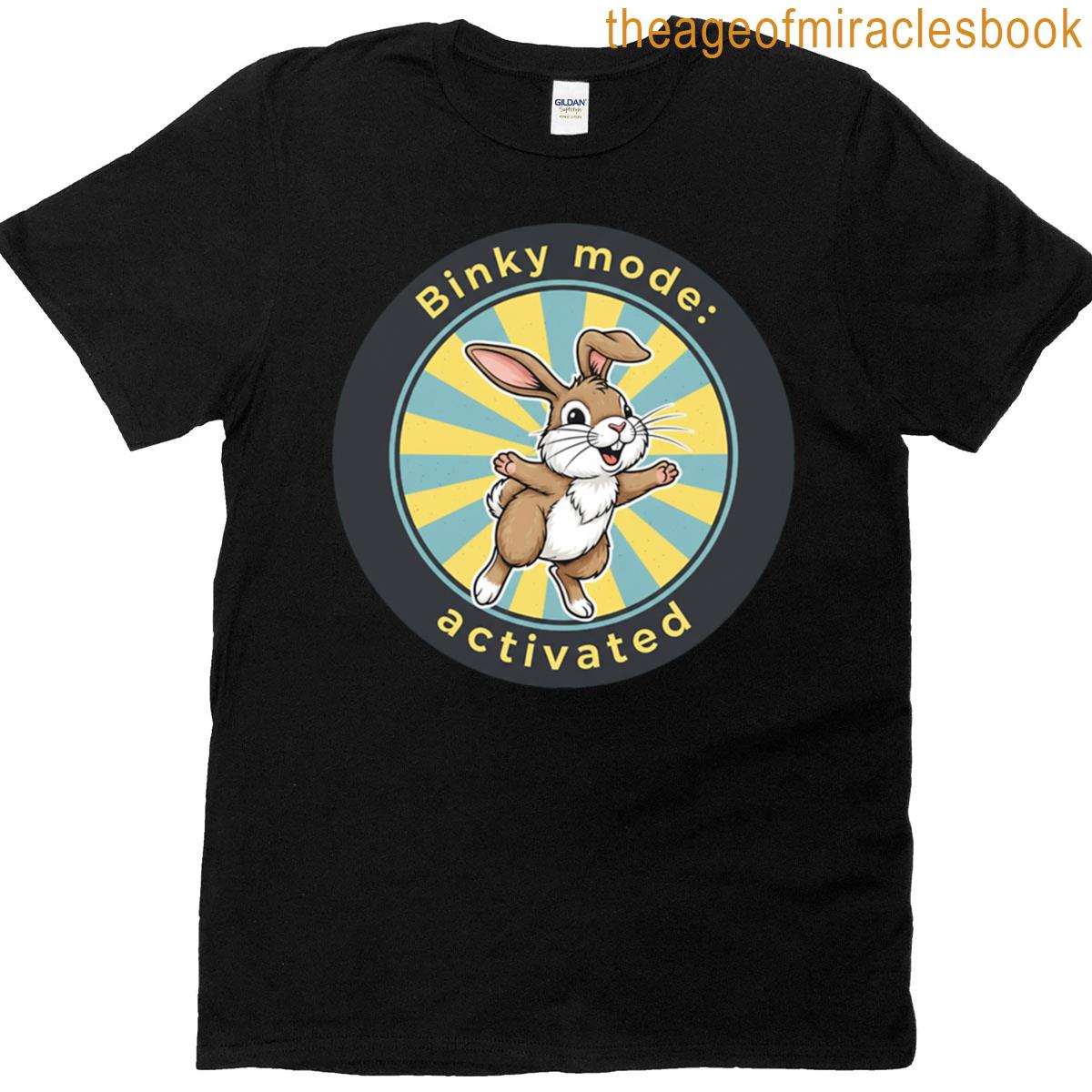 Binky Mode Activated Happy Jumping Rabbit Oversized T-shirt