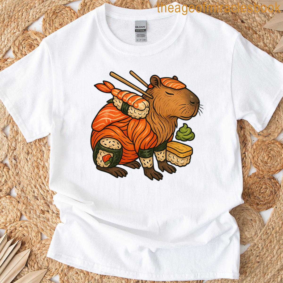 Capybara Covered In Sushi Ultimate Snack Mode T-shirt