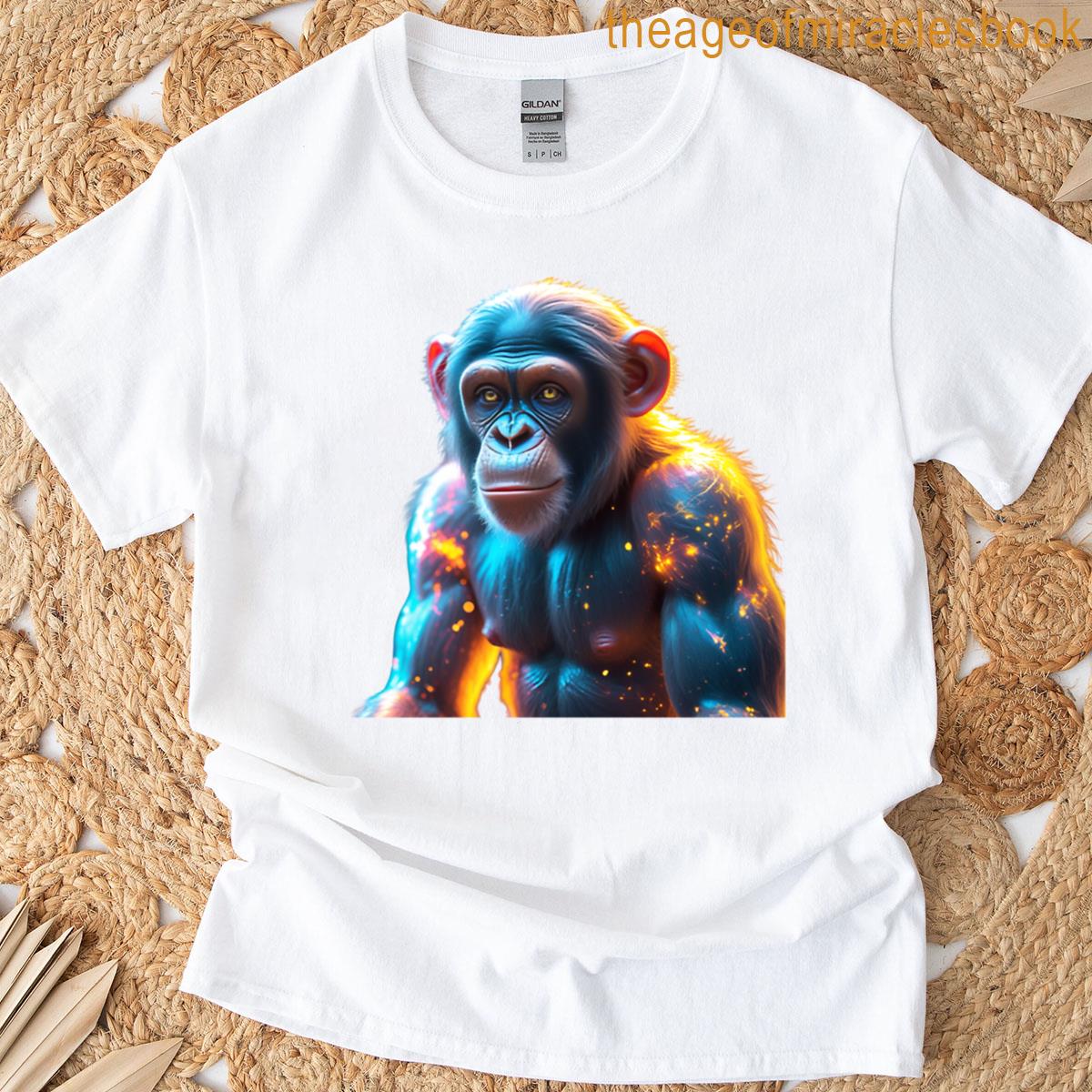 Glowing Cyber Chimpanzee Oversized T-shirt