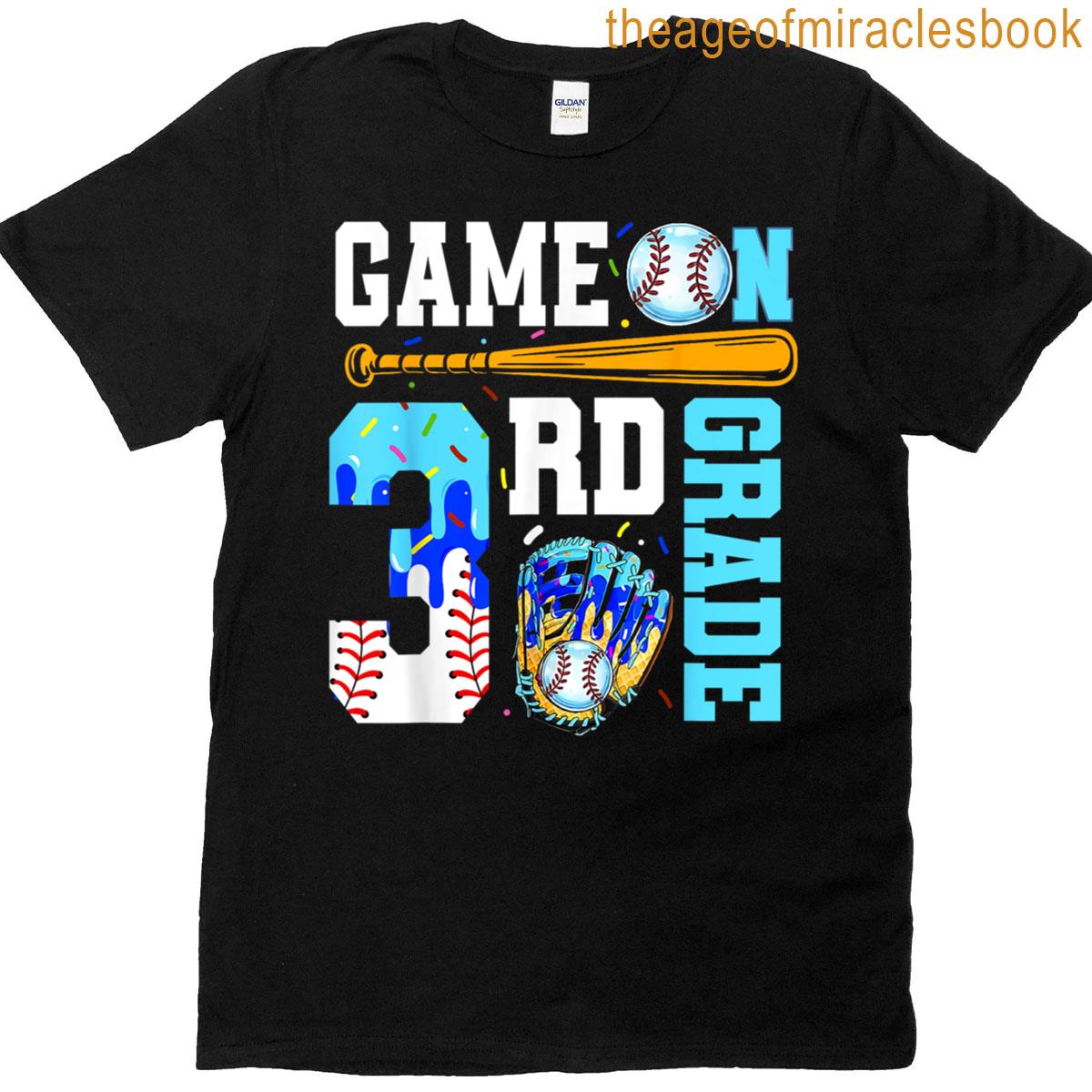 3rd Grade Back To School Baseball Drip Ice Cream Game On T-shirt 3rd Grade Back To School Baseball Drip Ice Cream Game On T-shirt