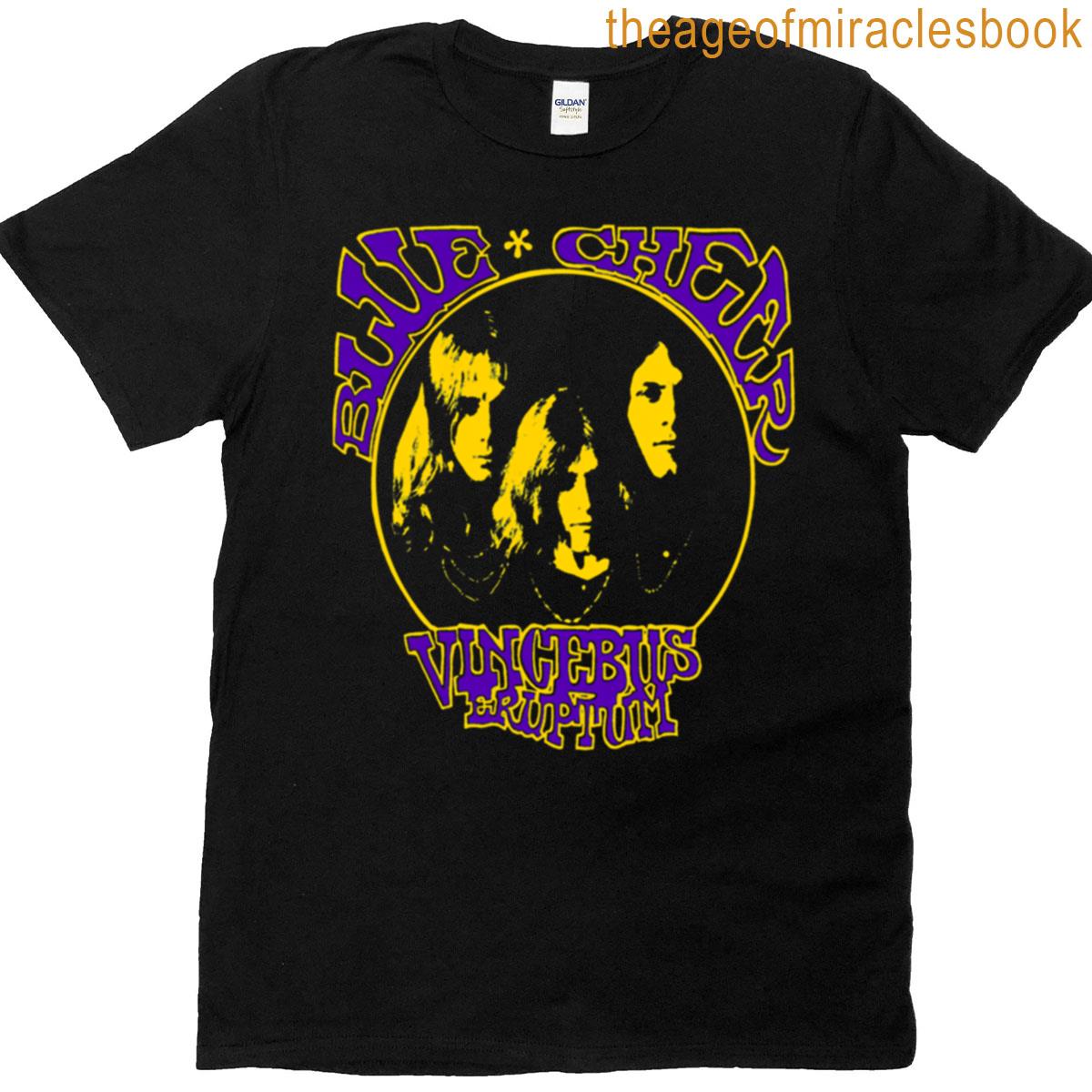 Blue Eruption Psychedelic Rock Style Poster Tee T-shirt