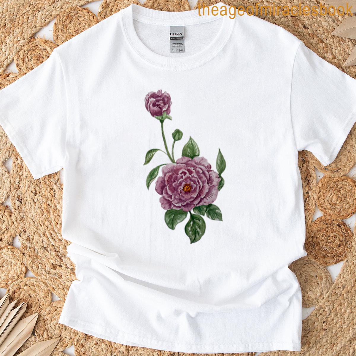 Blush Rose Watercolor Garden T-shirt