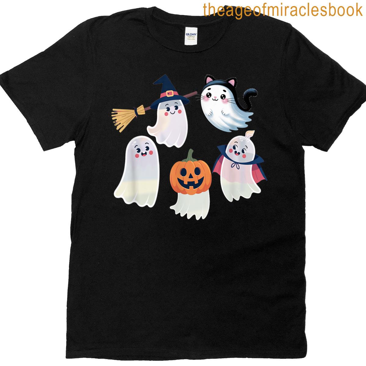 Cute Halloween Ghosts In Costumes T-shirt