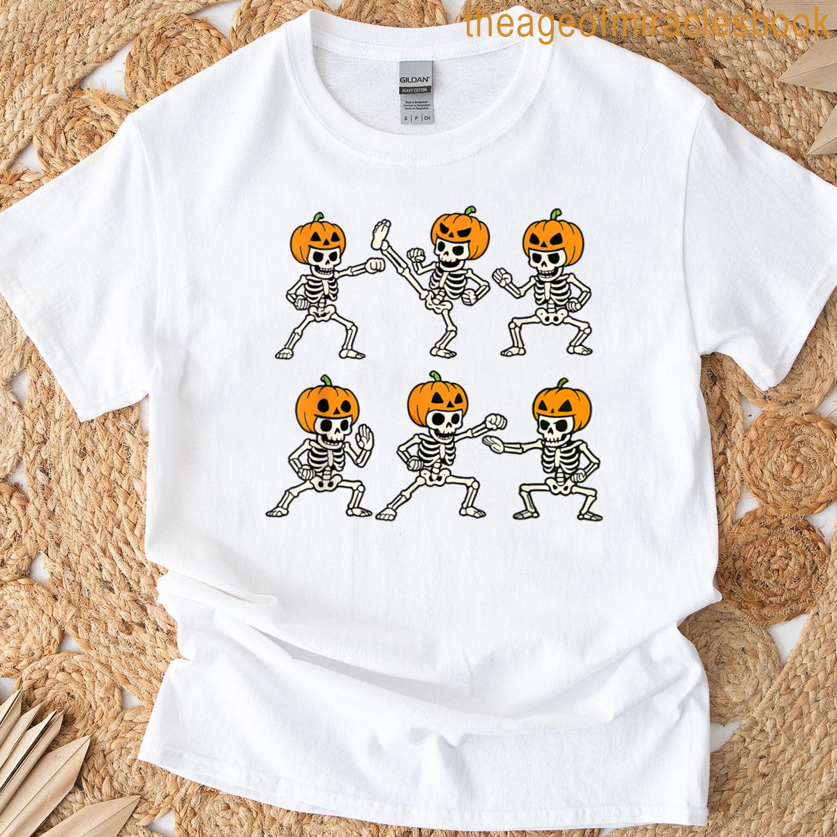 Halloween Skeleton Karate Tee T-shirt