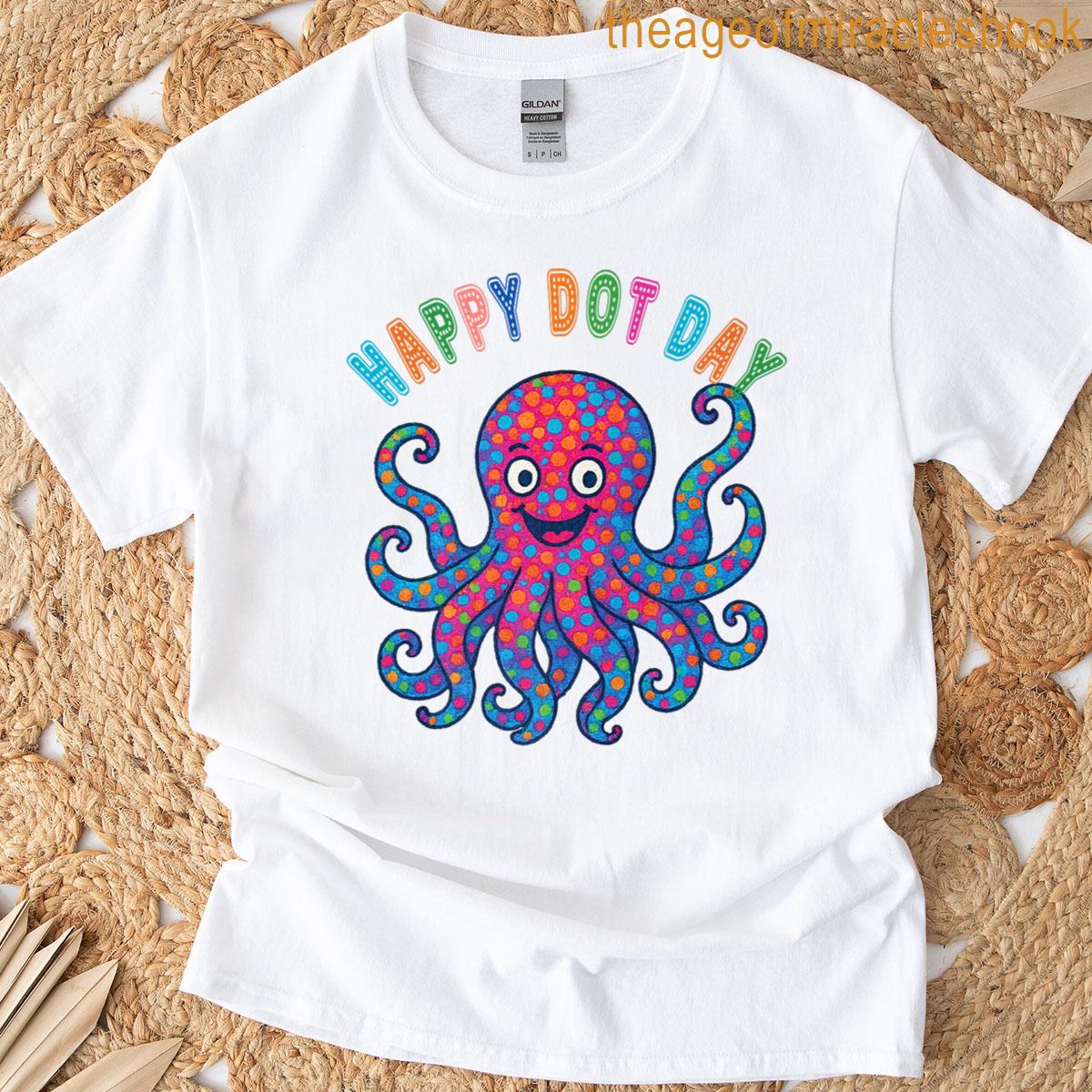 Happy Dot Day Cute Octopus Fun Colorful Premium T-shirt