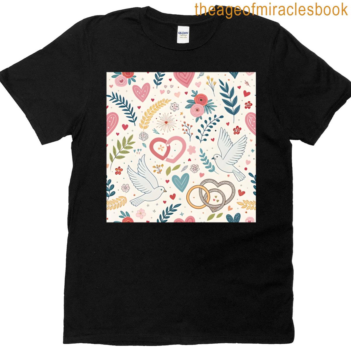 Love Bird Pattern T-shirt