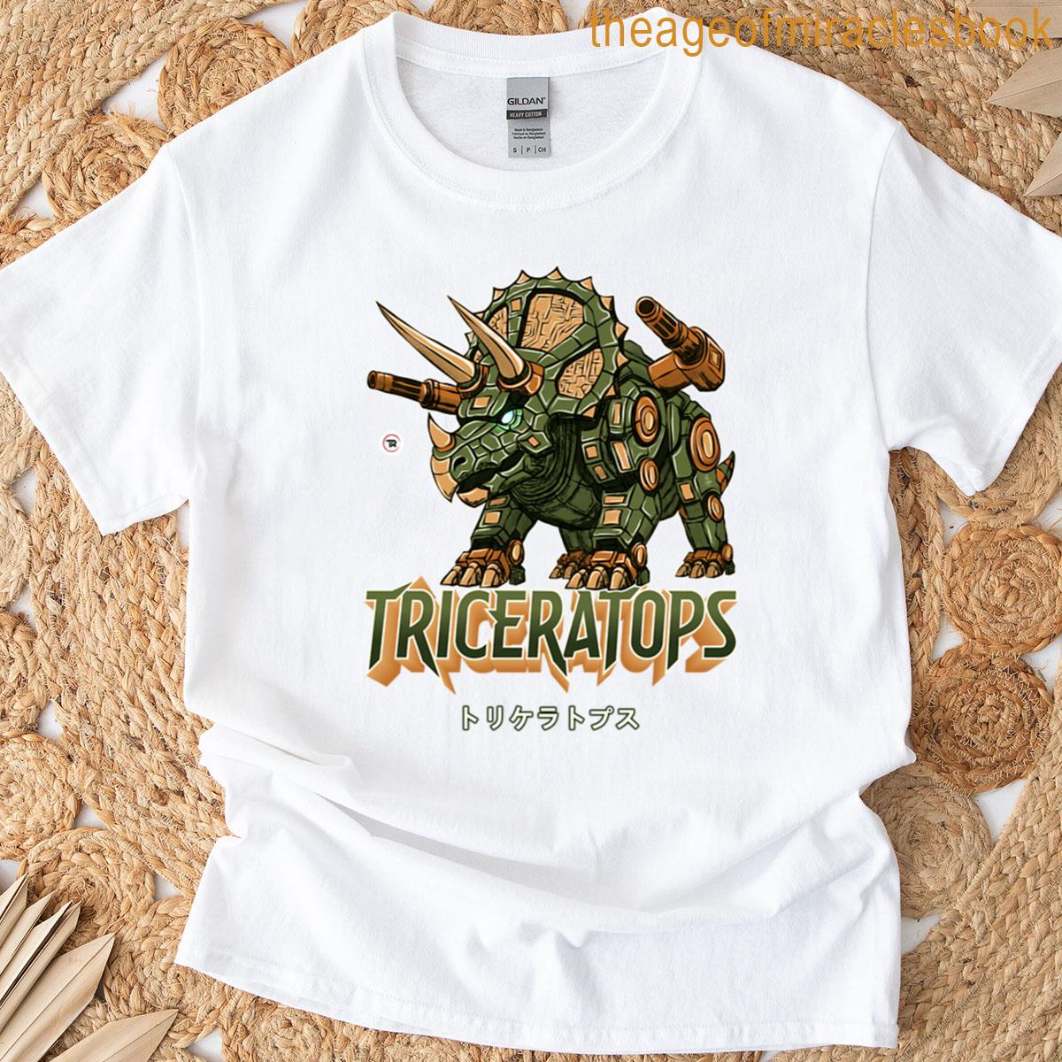 Mecha Triceratops – White T-shirt