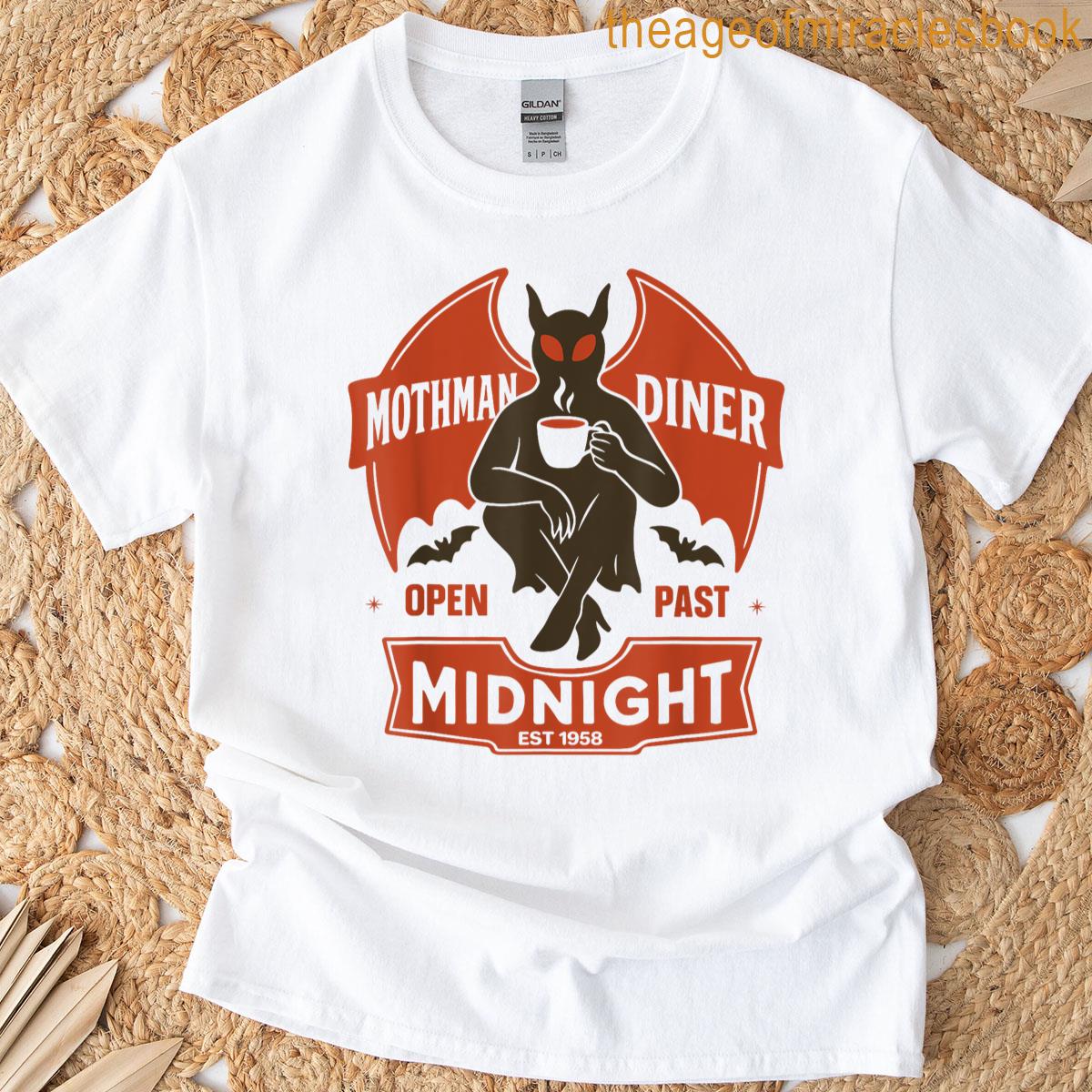 Novelty Mothman Diner Cryptid Cryptozoology Funny Mothman T-shirt