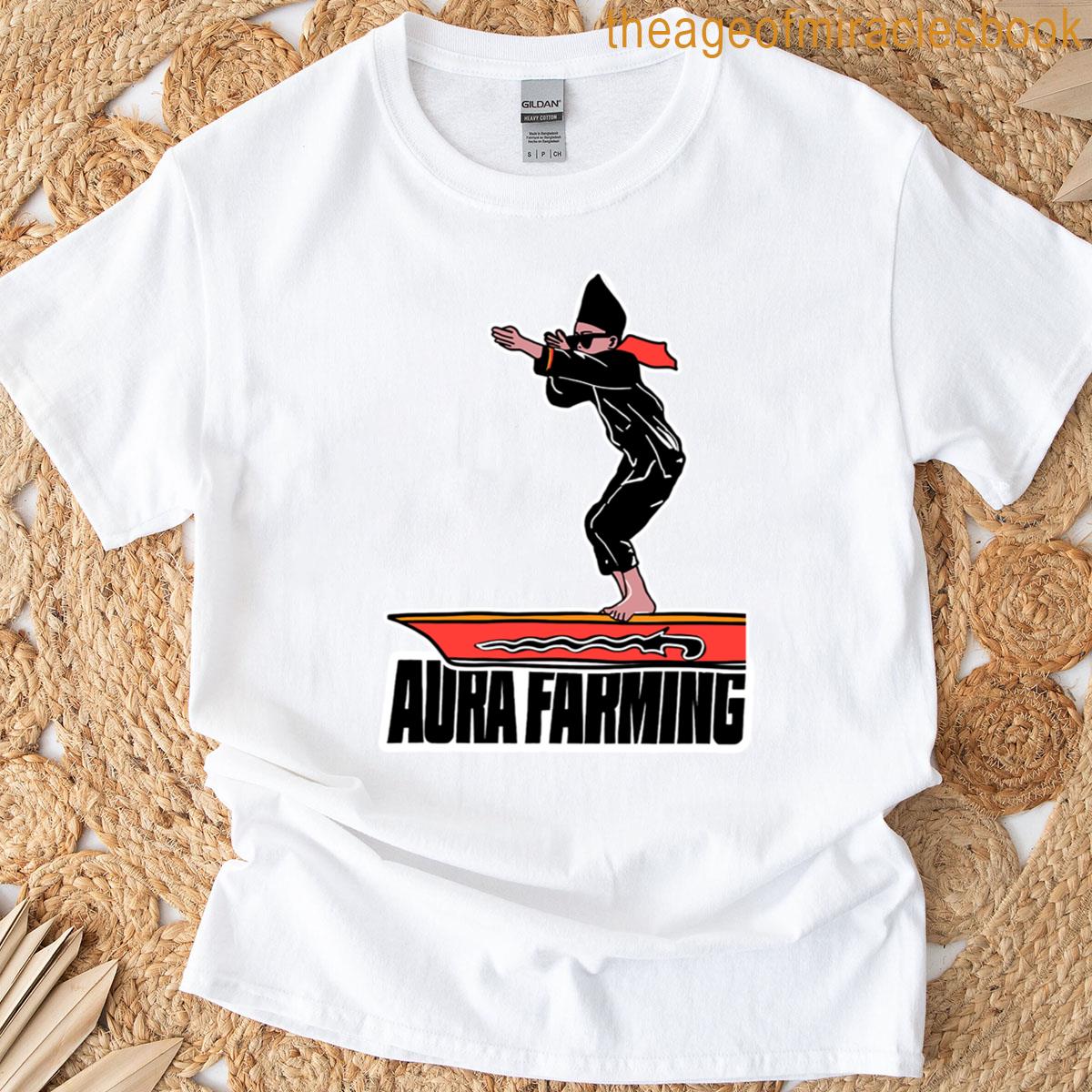 Aura Farming Warrior Flow Black Background T-shirt