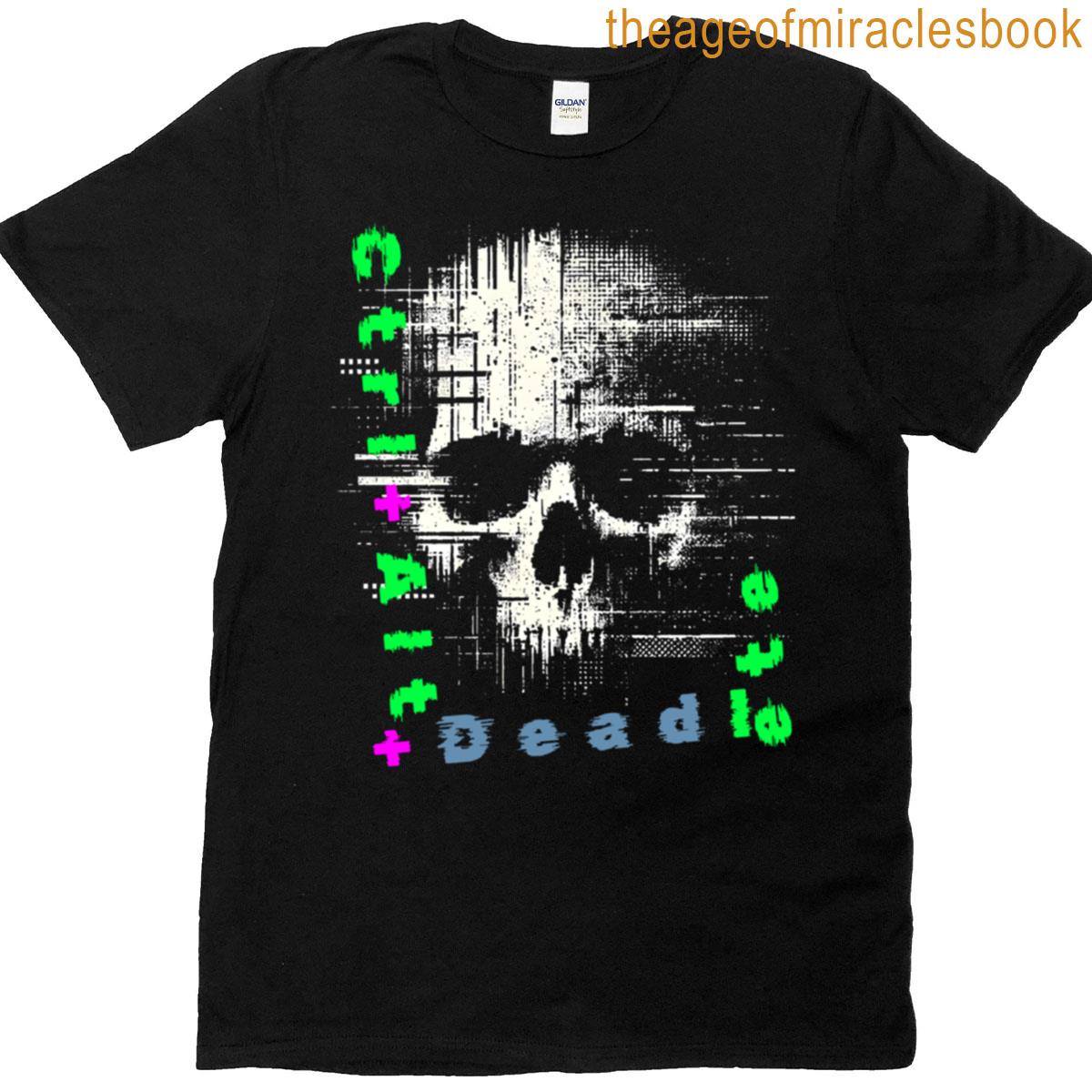 Macabre Glitchy Skull – Digital Chaos T-shirt