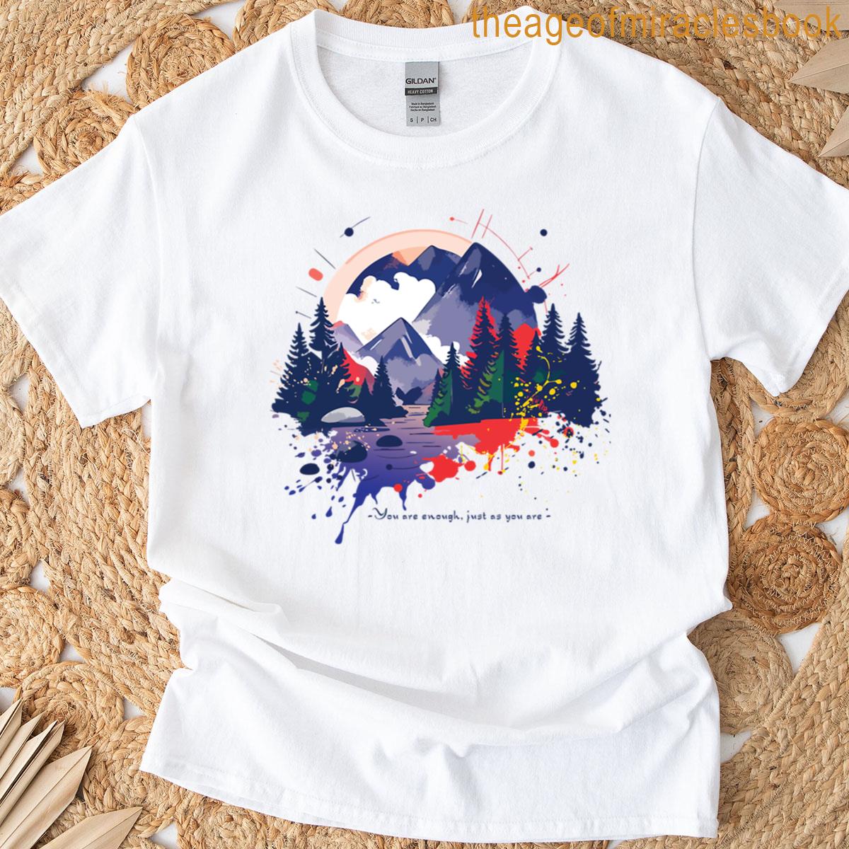 Sunset Between Trees Reflecting On The Lake T-shirt