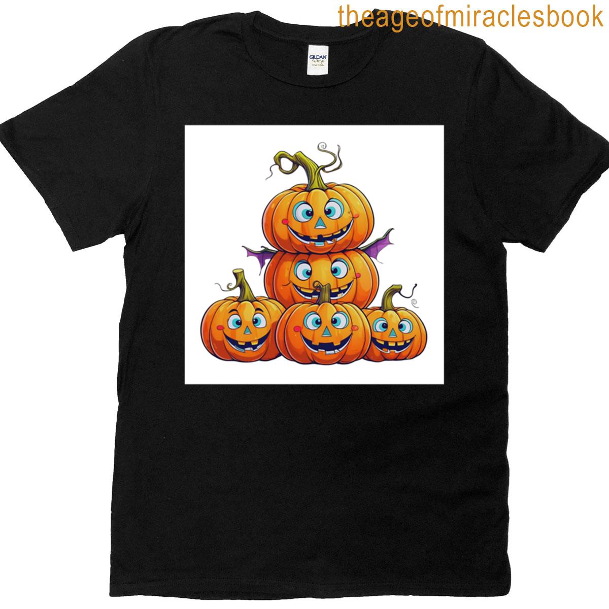 Cute Stacked Jack-o-lantern Pumpkins T-shirt