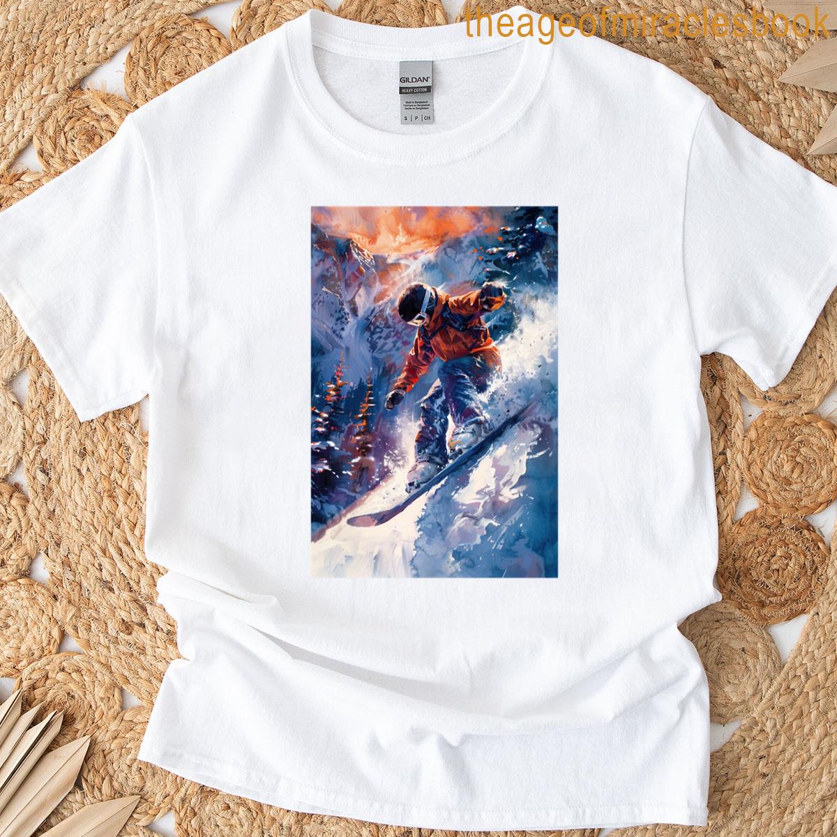 Epic Snowboard Adventure Art T-shirt