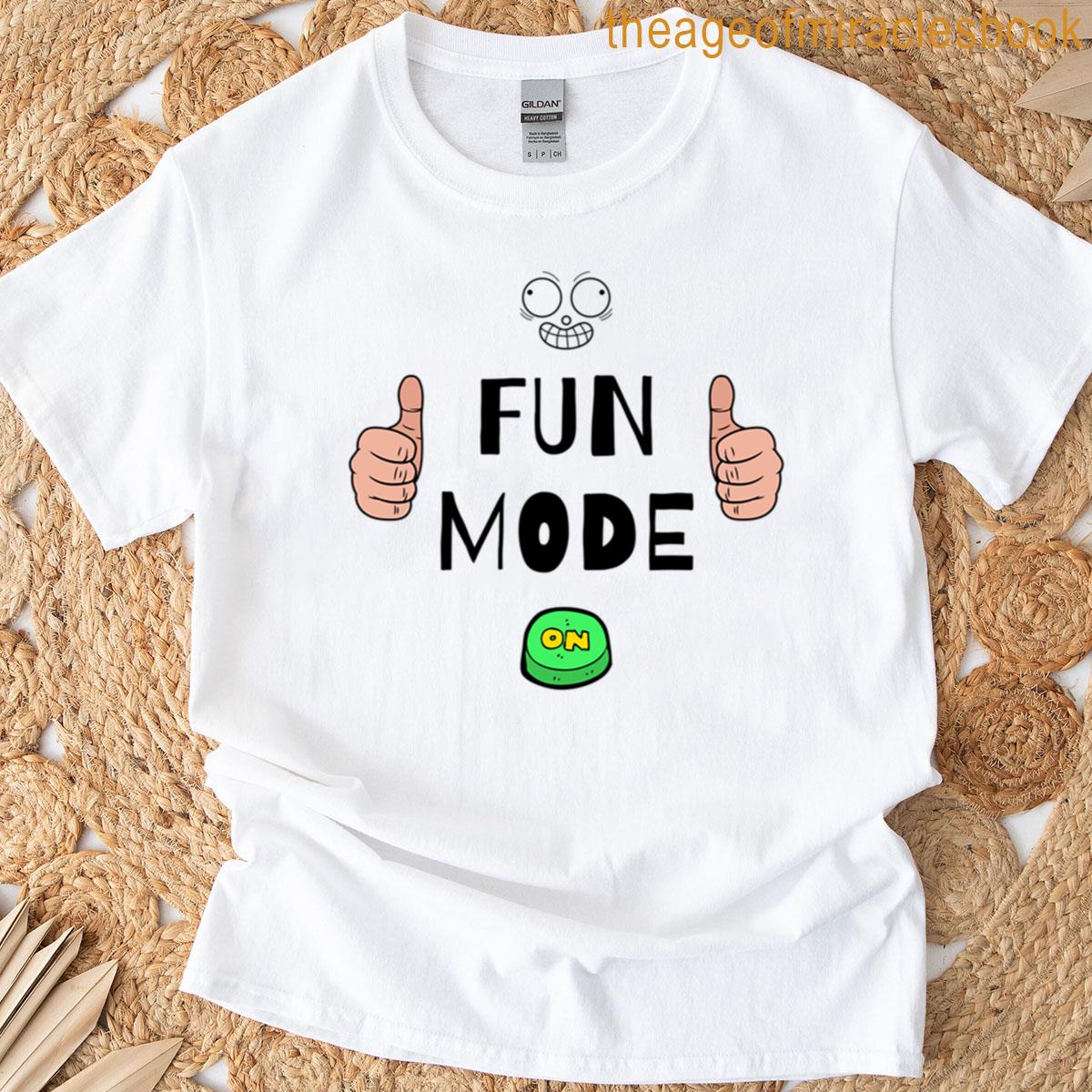 Fun Mode On Funny Cartoon Thumbs Up Switch Design T-shirt