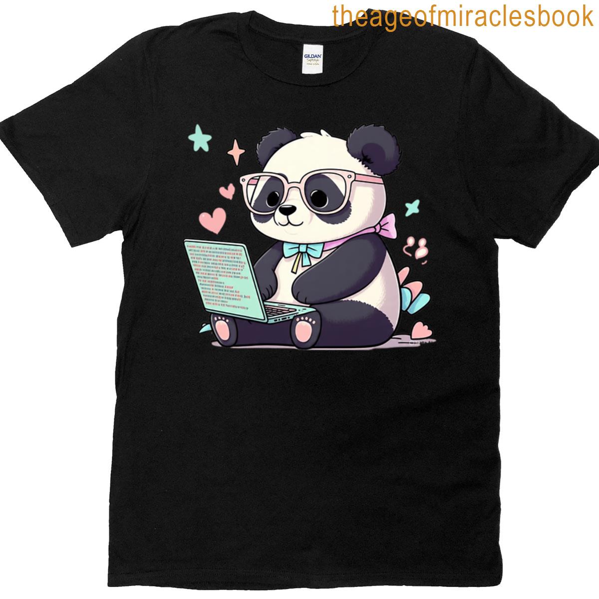 Kawaii Coding Panda Cute Programmer Vibes T-shirt
