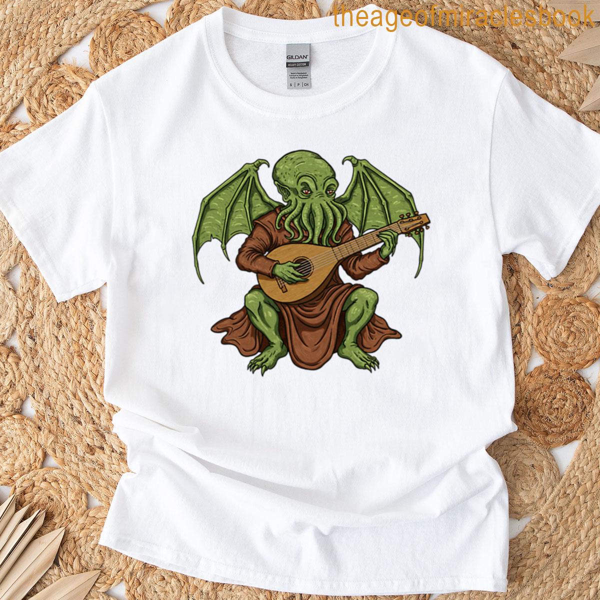 Cthulhu Playing Lute Oversized T-shirt