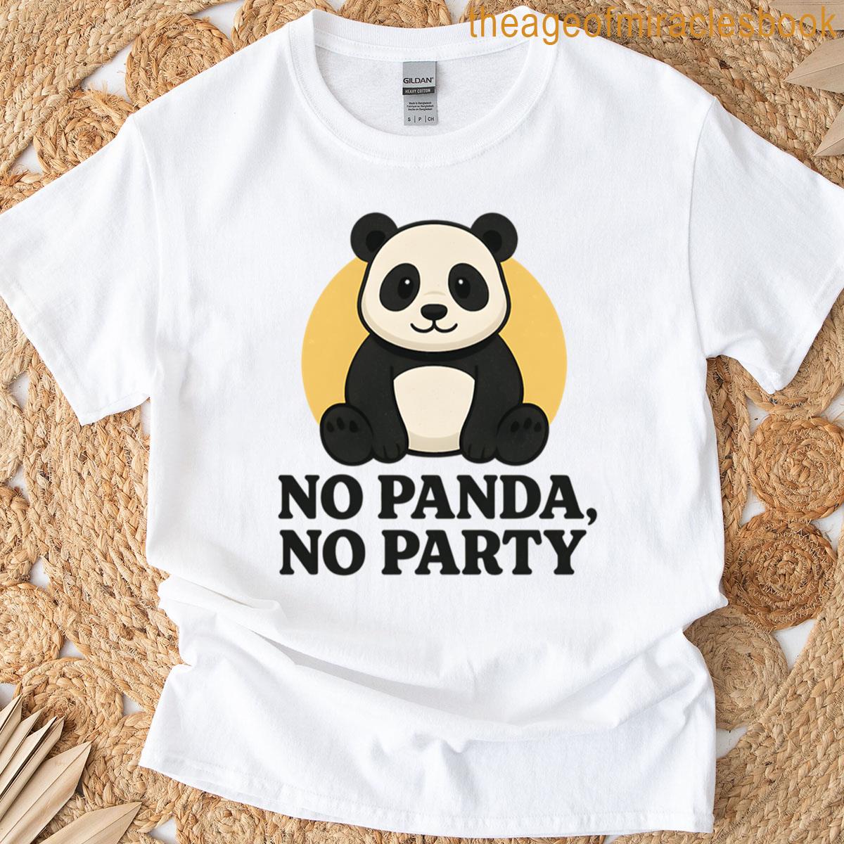 Cute Cartoon Panda With Party Message T-shirt