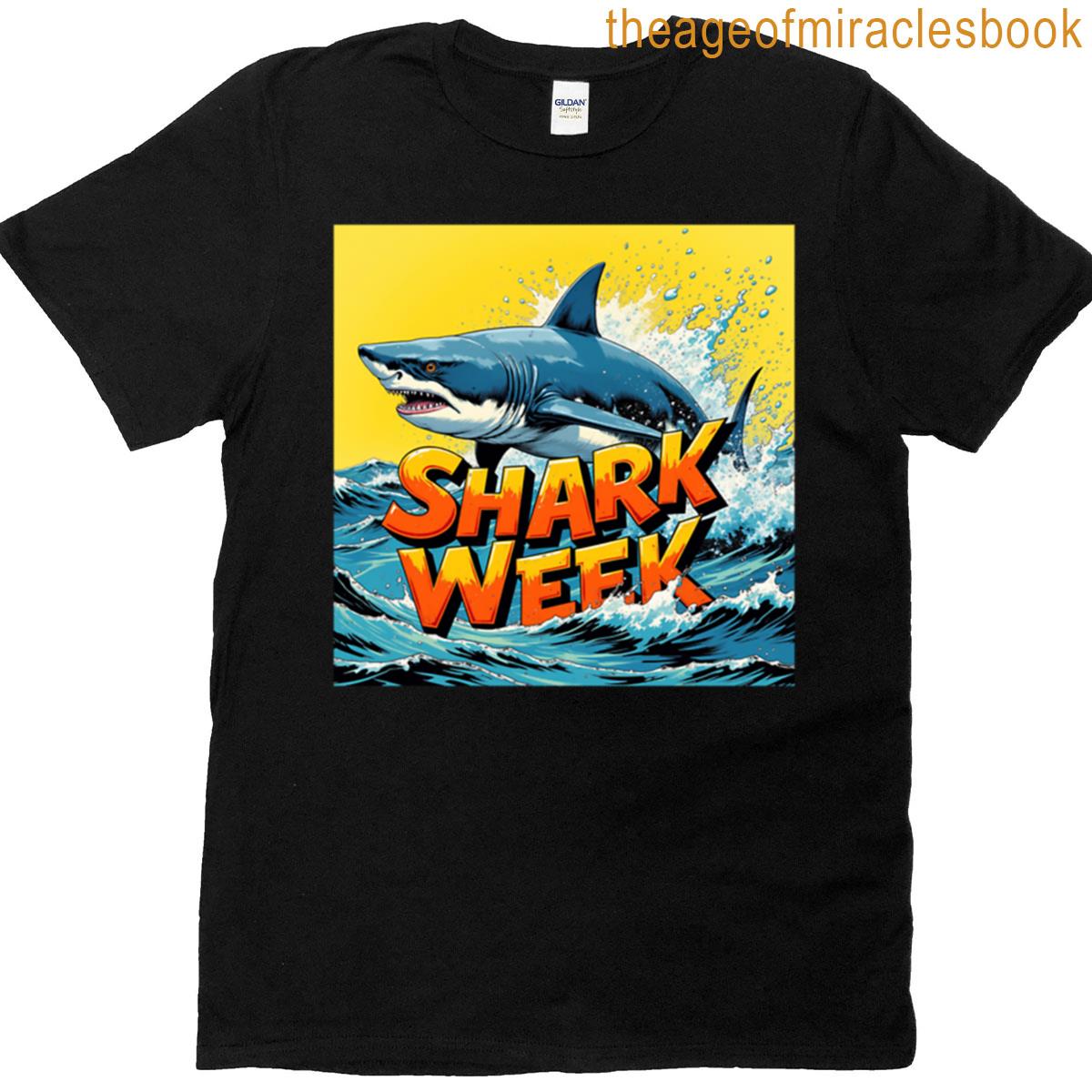 Shark Week Comic Book Style Ocean Splash Art Active T-shirt