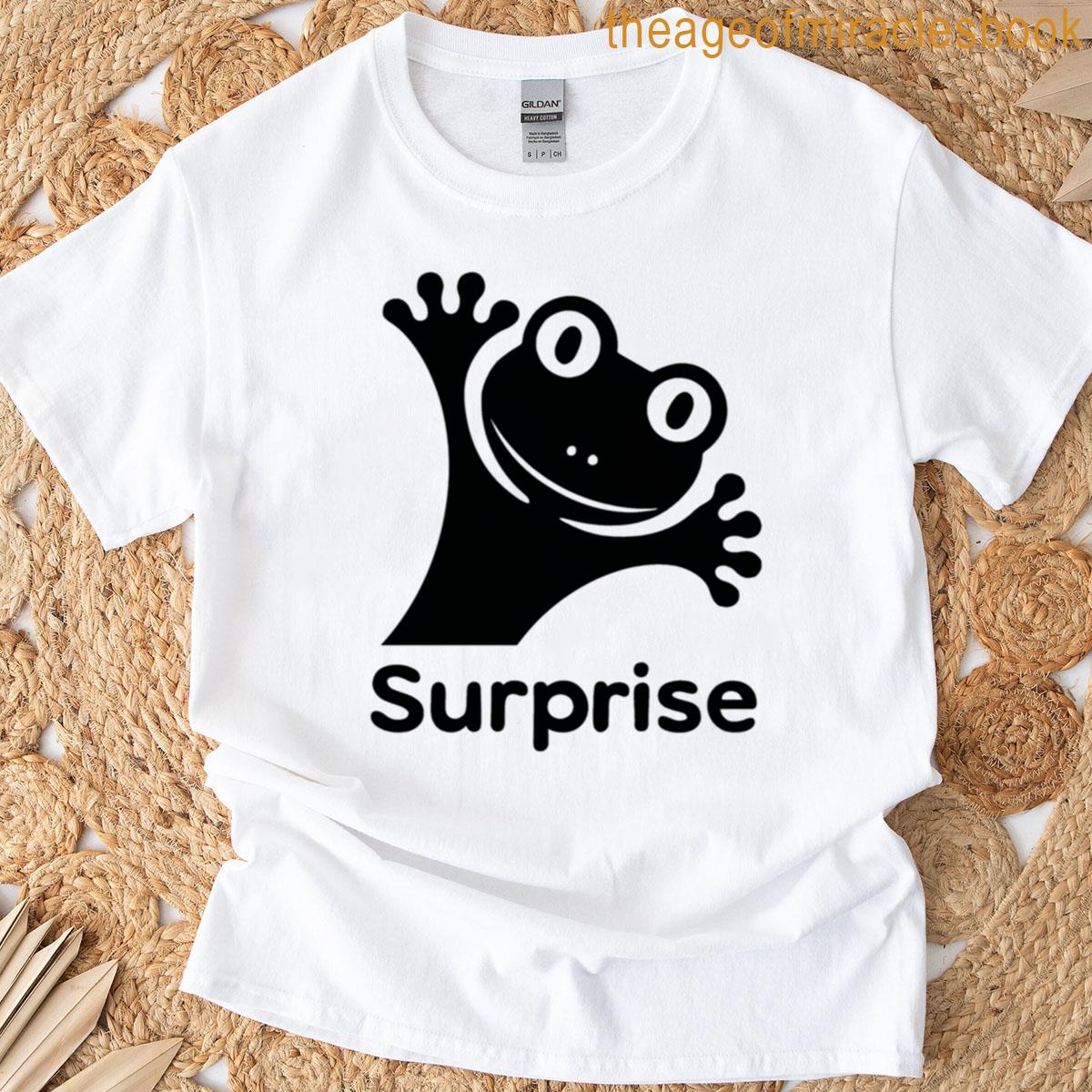 Surprised Frog Cute Cartoon Design With Fun Expression T-shirt