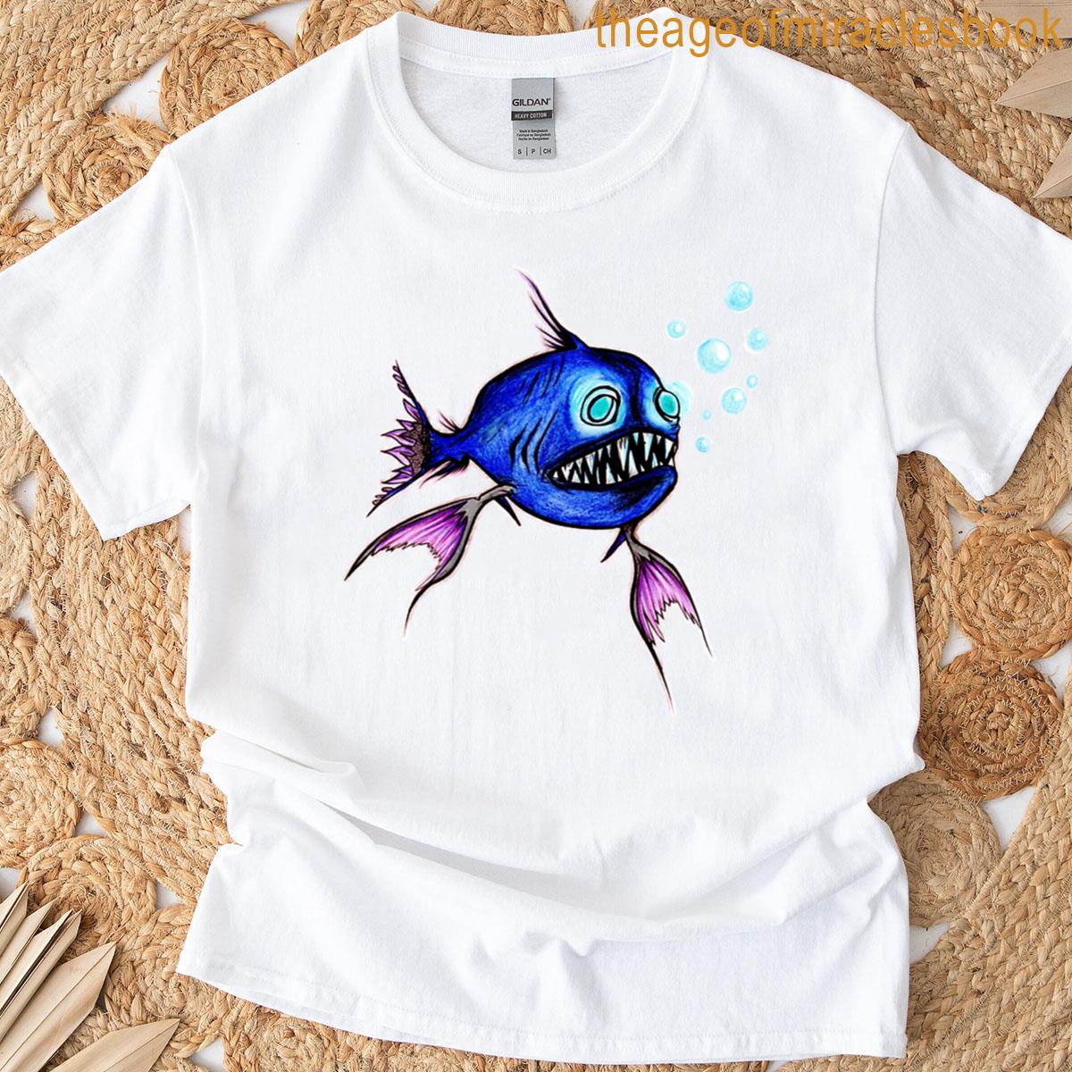 Blue Crazy Fish T-shirt