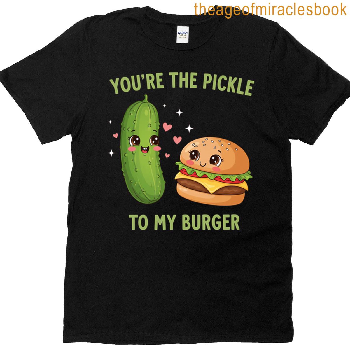 Cute Pickle And Burger Couple T-shirt