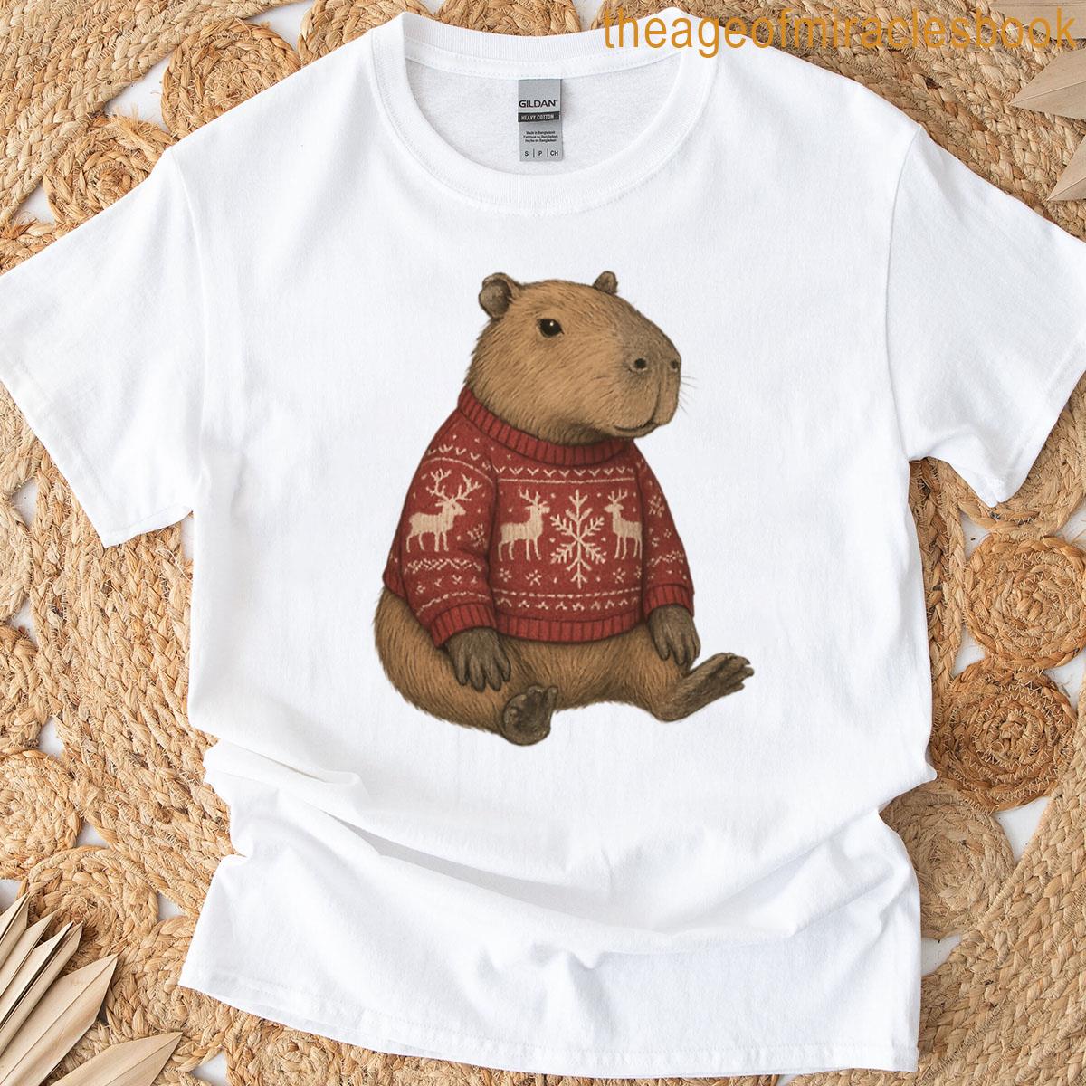 Festive Capybara Cozy Vibes T-shirt
