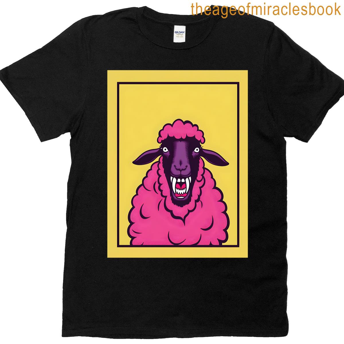 Fierce Pink Sheep Pop Art Design T-shirt