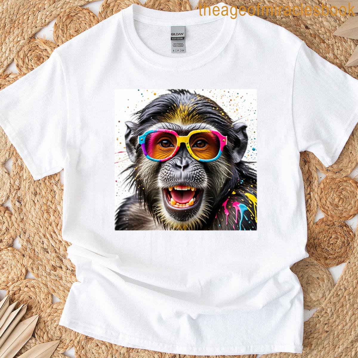 Funky Monkey Splash Pop Art With Bite Oversized T-shirt