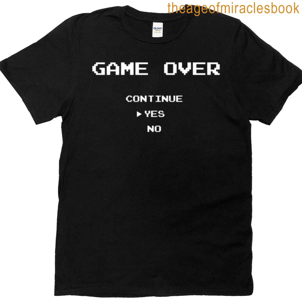Game Over – Retro 8-bit Gaming Continue Screen T-shirt
