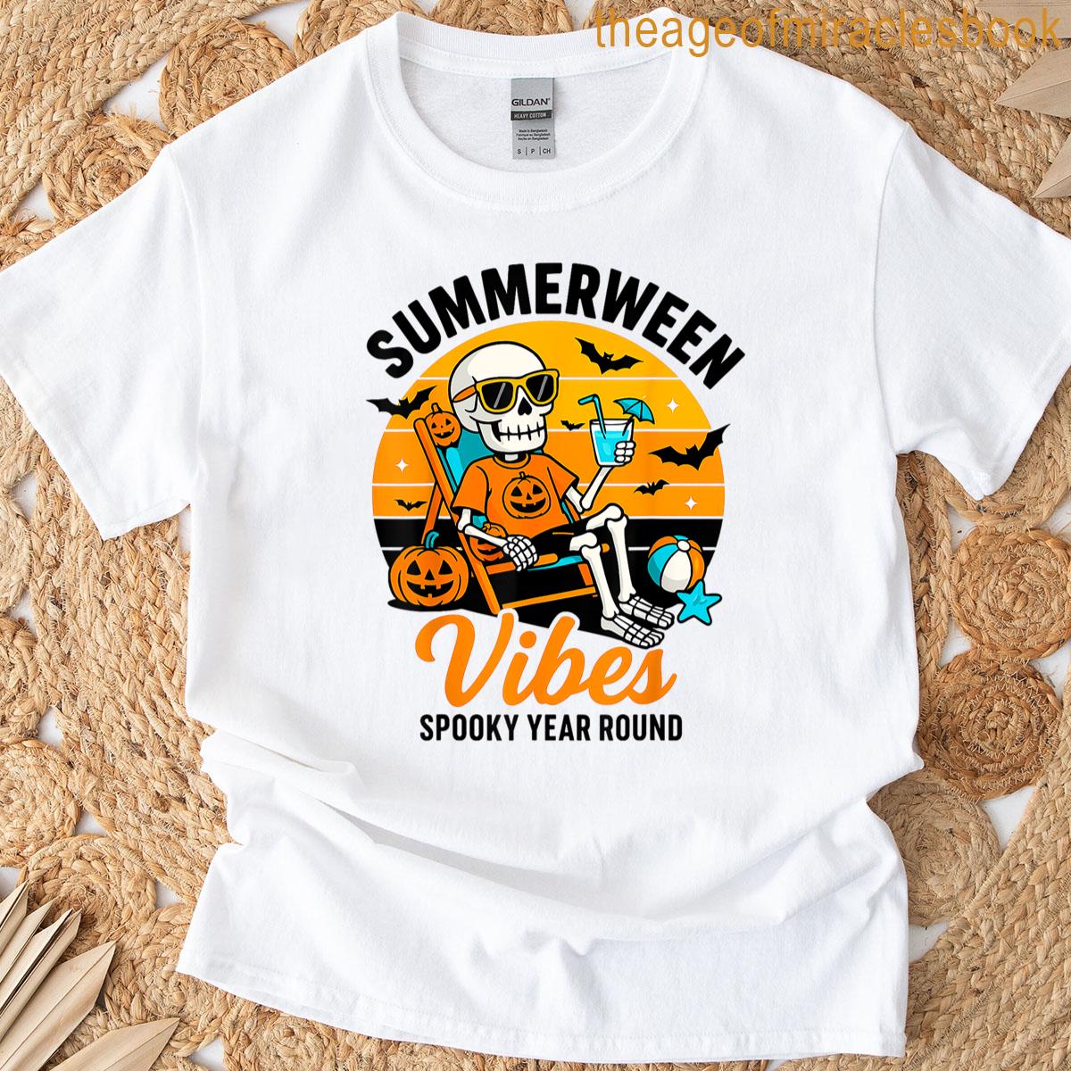 Halloween Summer Ween Vibes Spooky Skeleton Float Costume T-shirt