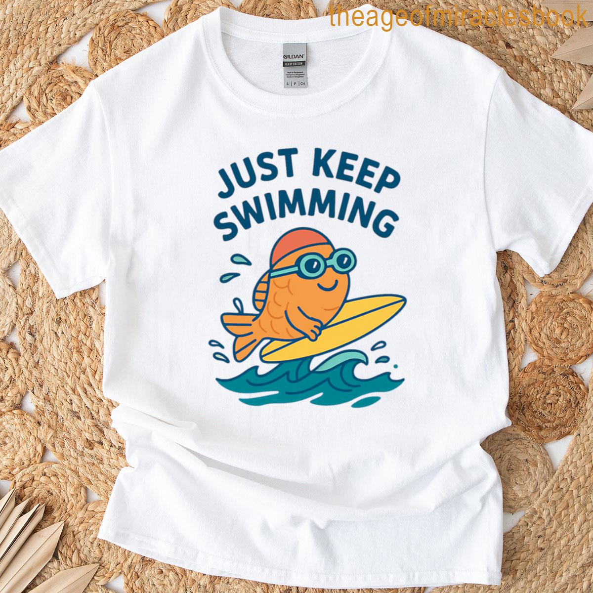 Just Keep Swimming Surfing Fish Oversized T-shirt