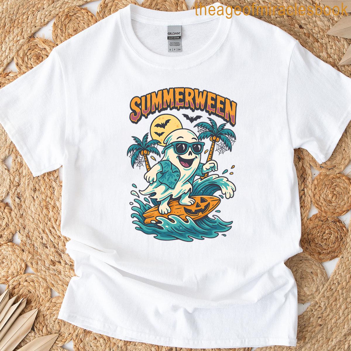Vintage Summerween Ghost – Surf And Scare Oversized T-shirt