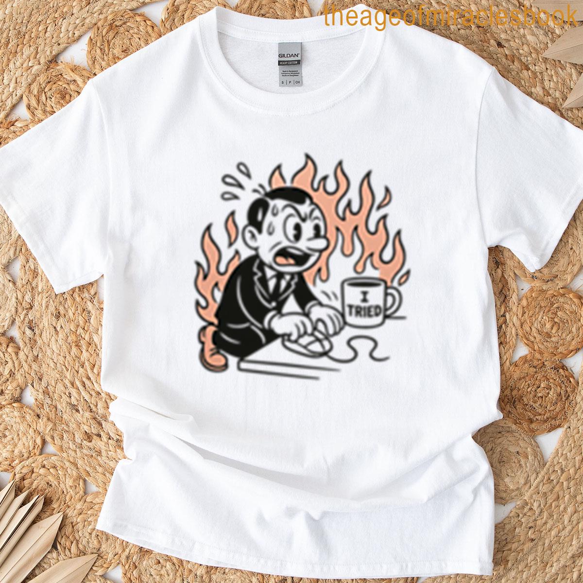 Clicking Surviving Funny Office Sticker T-shirt