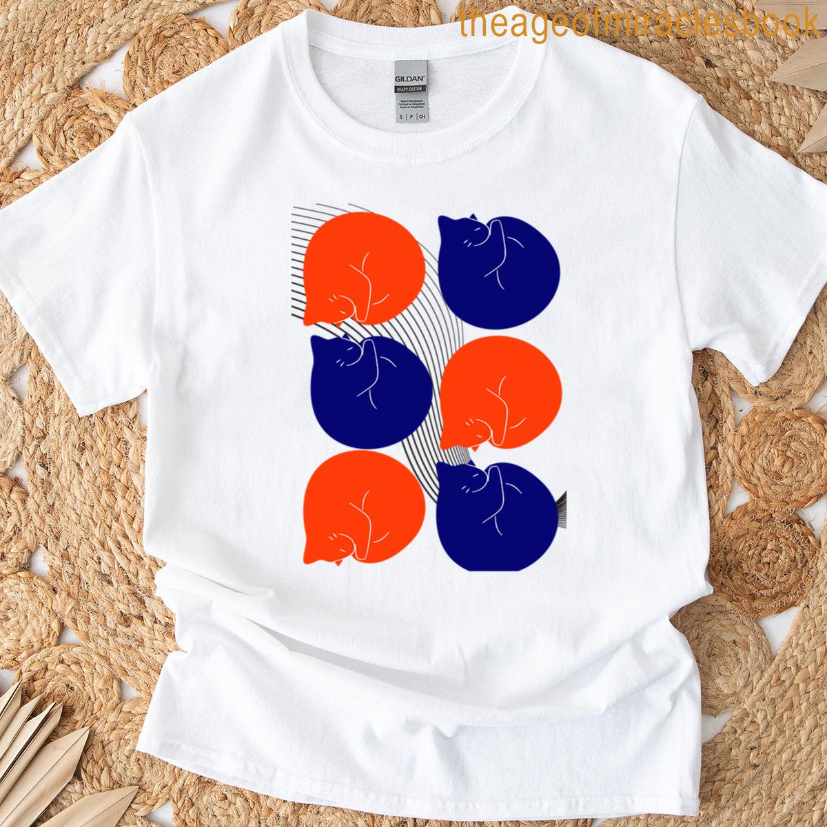 Round Cats Abstract Pattern With Retro Feel T-shirt