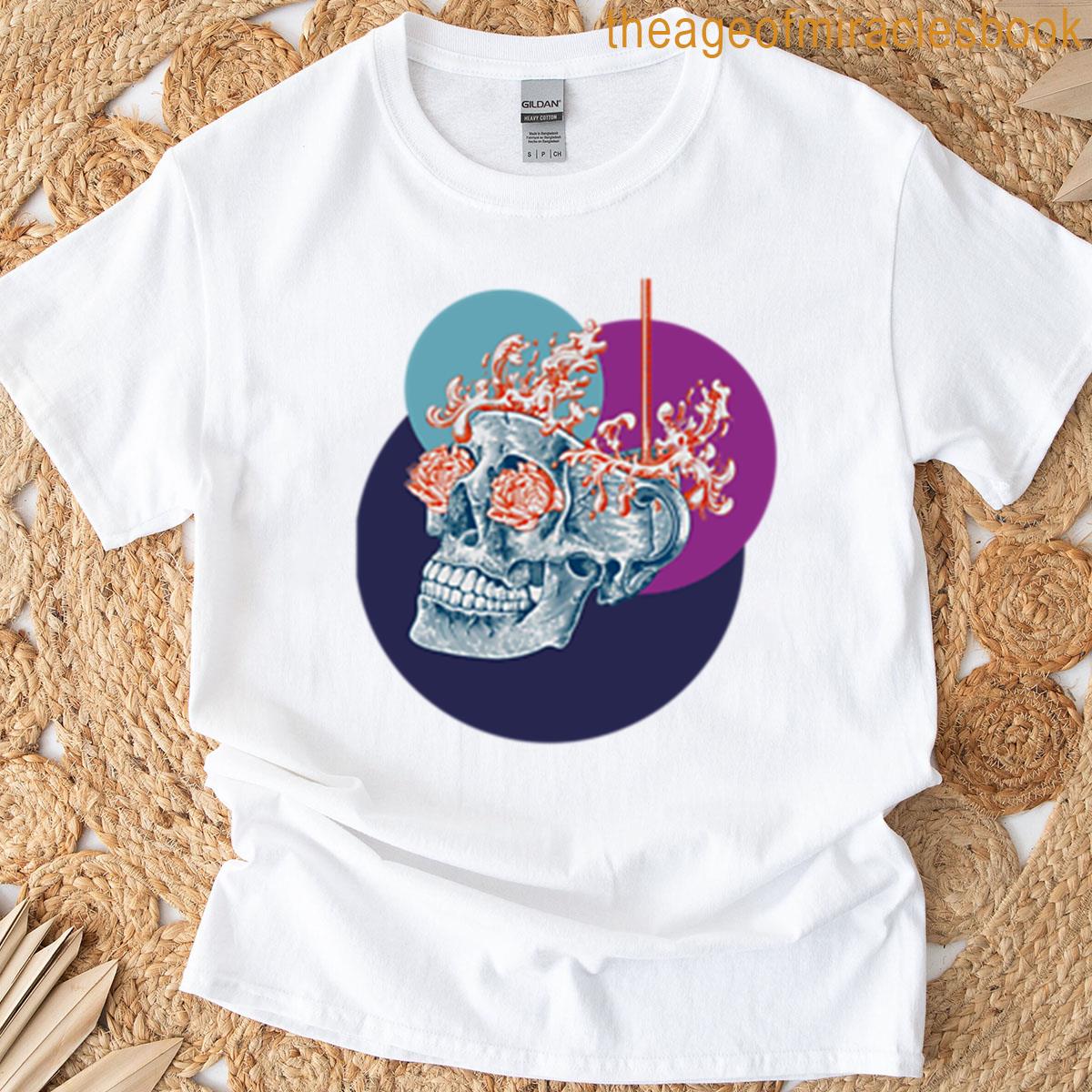 Skull Flower Blue Purple T-shirt
