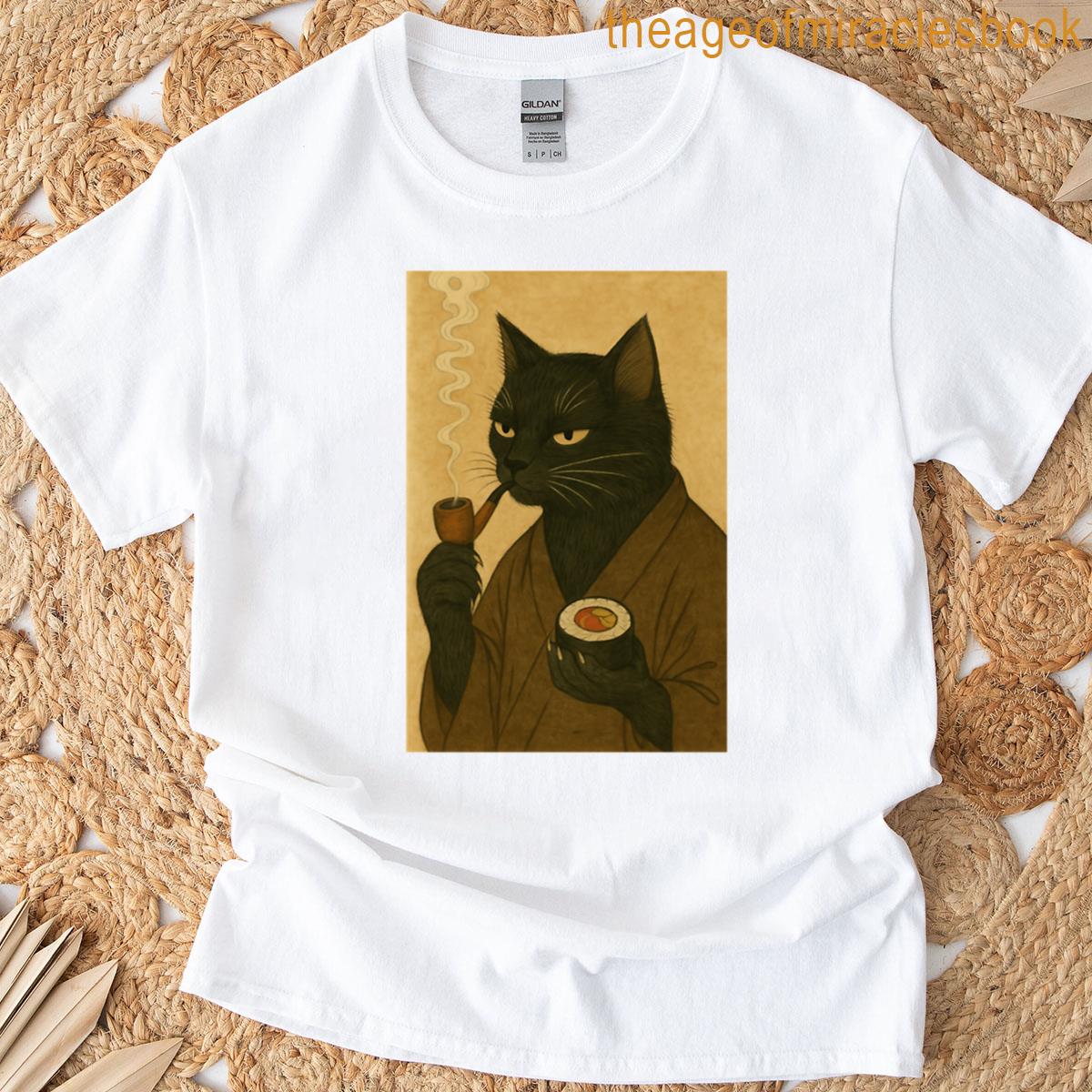 Surreal Sushi Smoking Cat – Pipe T-shirt