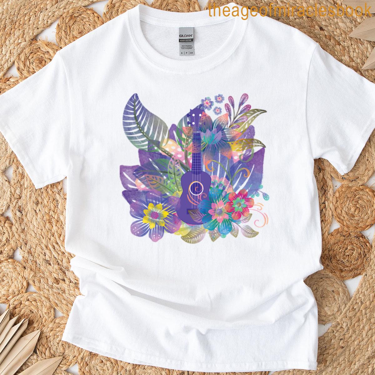 Ukulele Composition With Flowers T-shirt