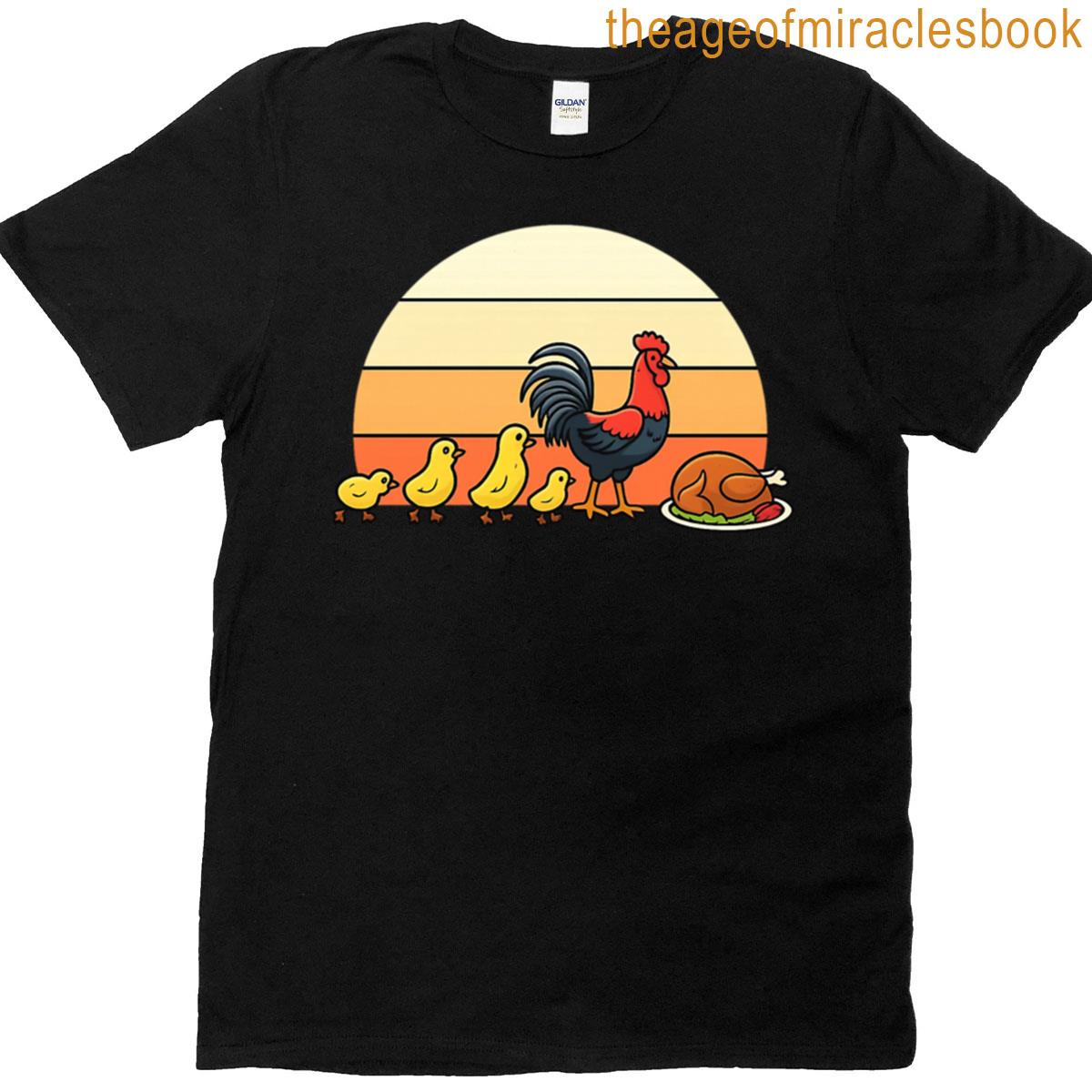 Funny Chicken Life Cycle Evolution To Roast Design T-shirt
